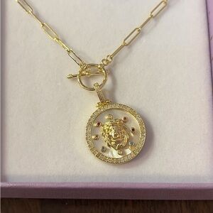 Melinda Maria Gold Pendant Necklace with Multicolor Accents